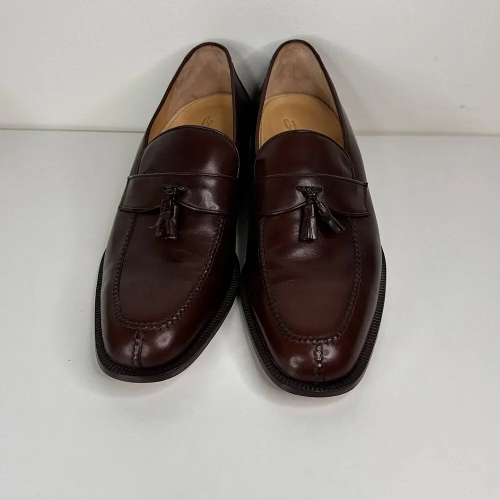 Dino Monti Sergio Brown Leather Tassel Loafers size 13-1/2 B Made in Italy